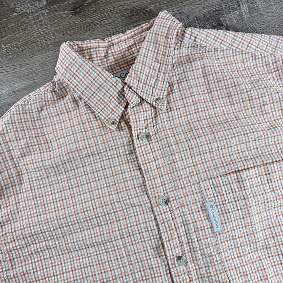 Columbia Other - Columbia Mens Short Sleeve Plaid Button Down Shirt Ribbed Fabric Size M